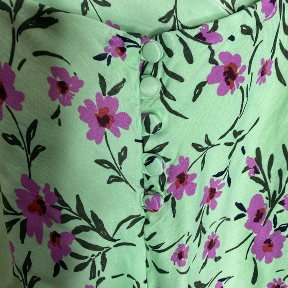 ZARA Green/Pink Floral Mini Dress Size Medium‎ - Picture 5 of 8